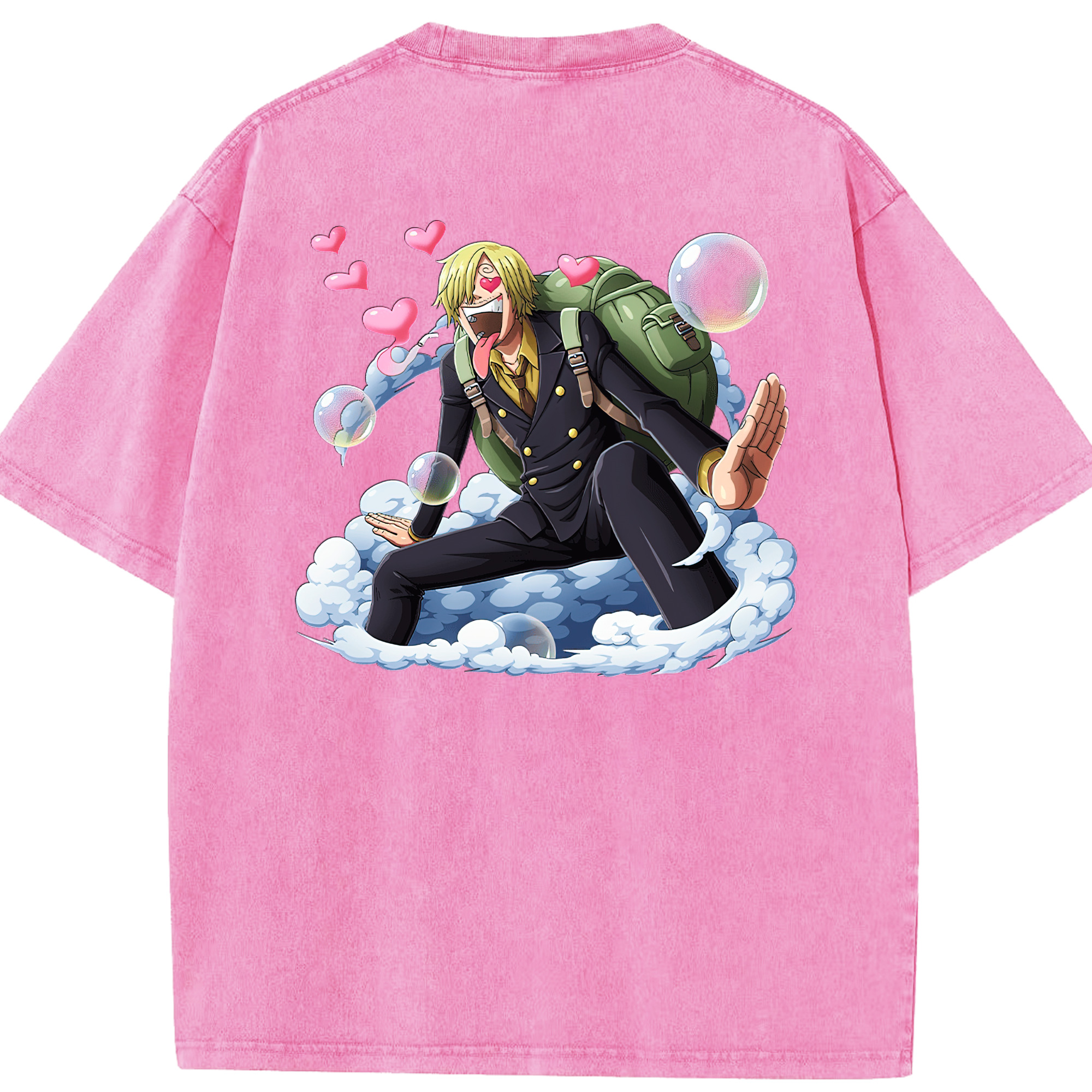 ワンピース サンジ ONE PIECE Sanji 綿100% ヴィンテージ風 半袖Tシャツ（背面プリント）